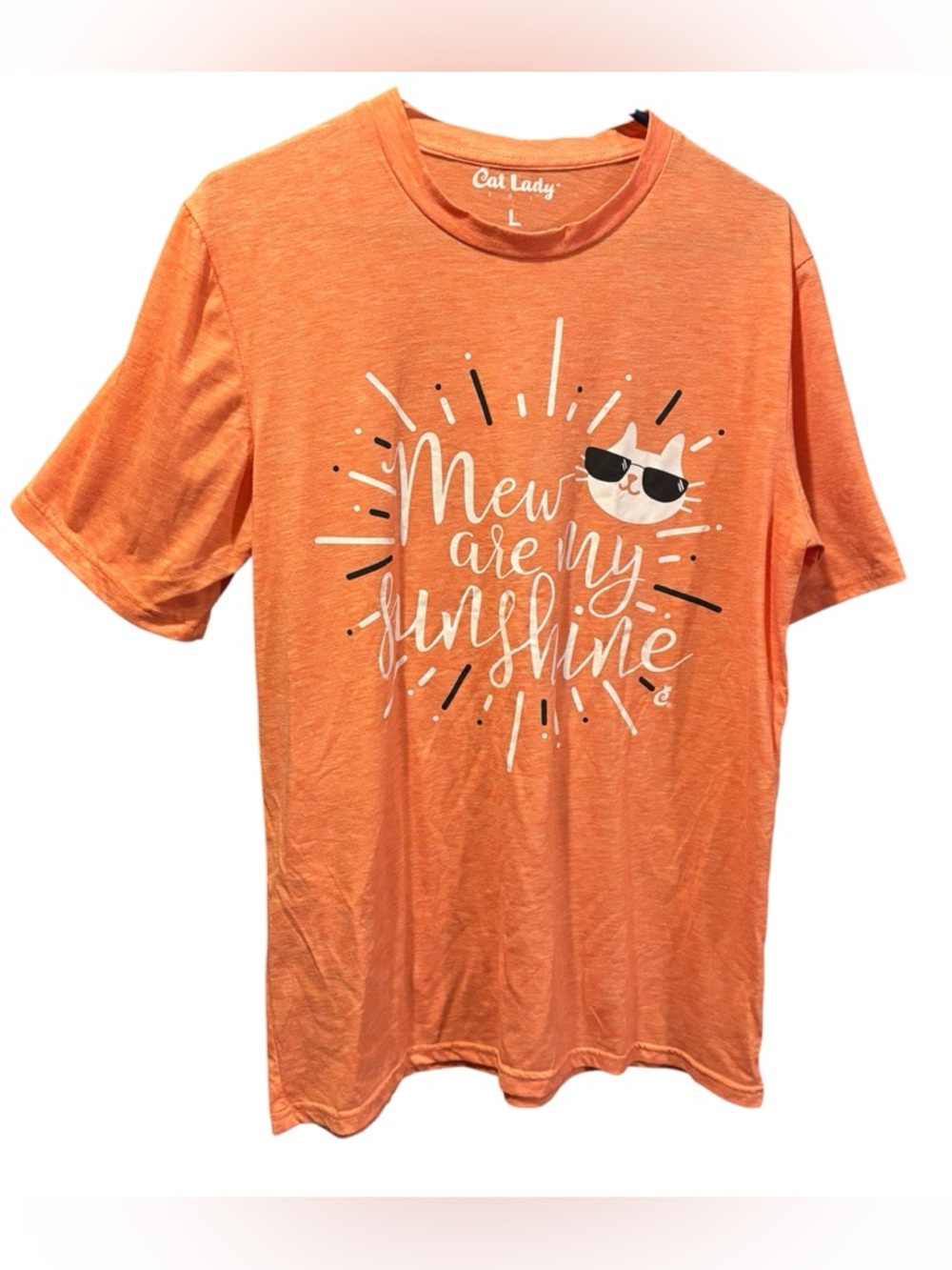 Cat Lady mew are my sunshine graphic tee Large